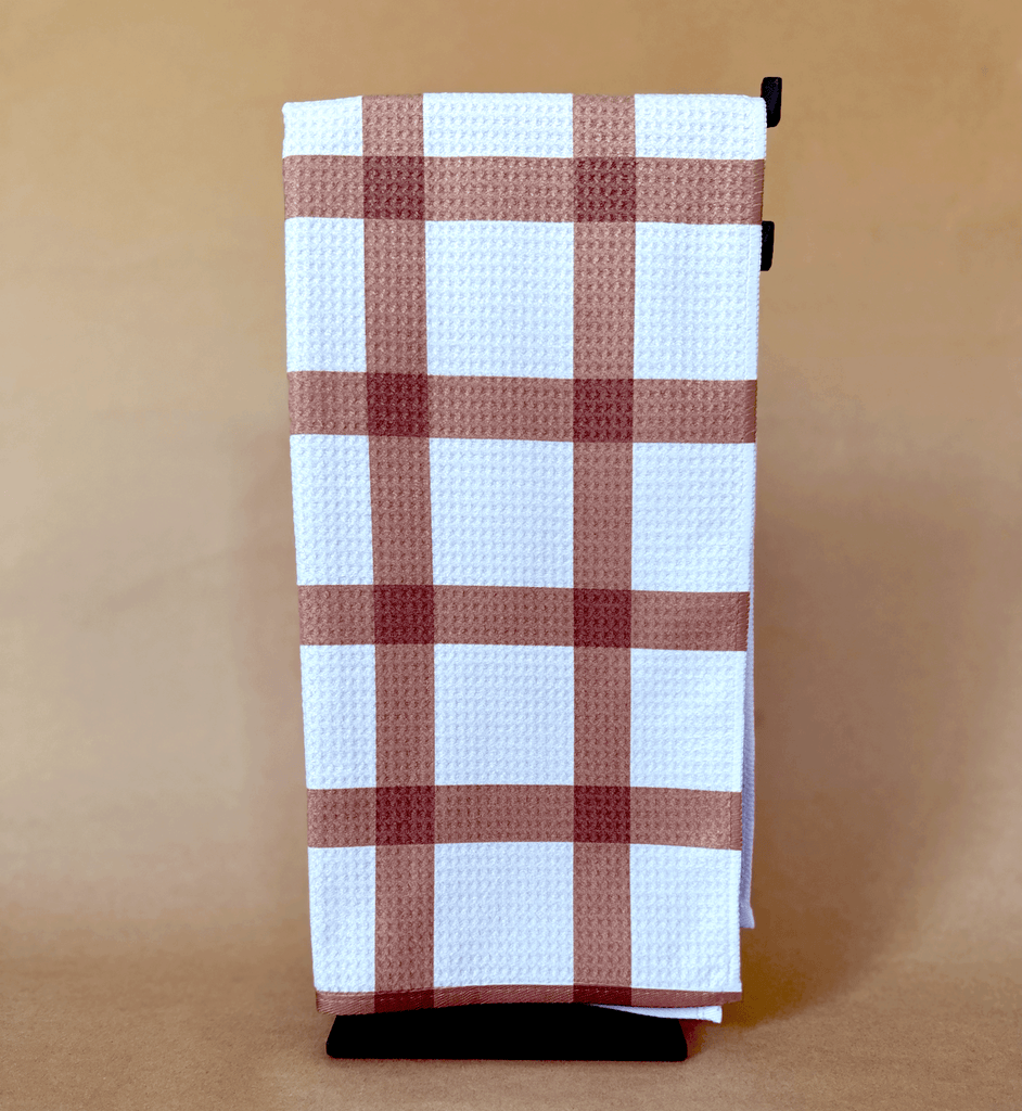 Brown Grid Towel - Roost Home