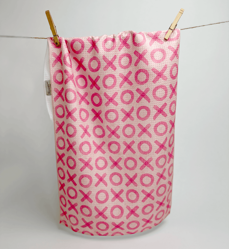 Valentine's Pink X&Os Towel - Roost Home