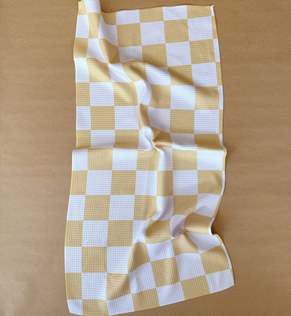 Yellow Checkered Towel - Roost Home